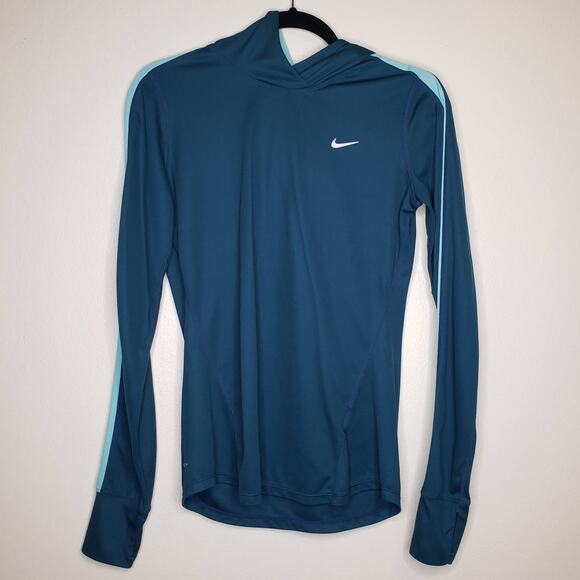 Nike Tops - Nike| Teal Pullover Drifit Active Top with hoodie